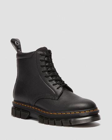 Black Men's Dr Martens Rikard Lunar Leather Platform Boots | CA 564XYU